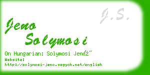 jeno solymosi business card